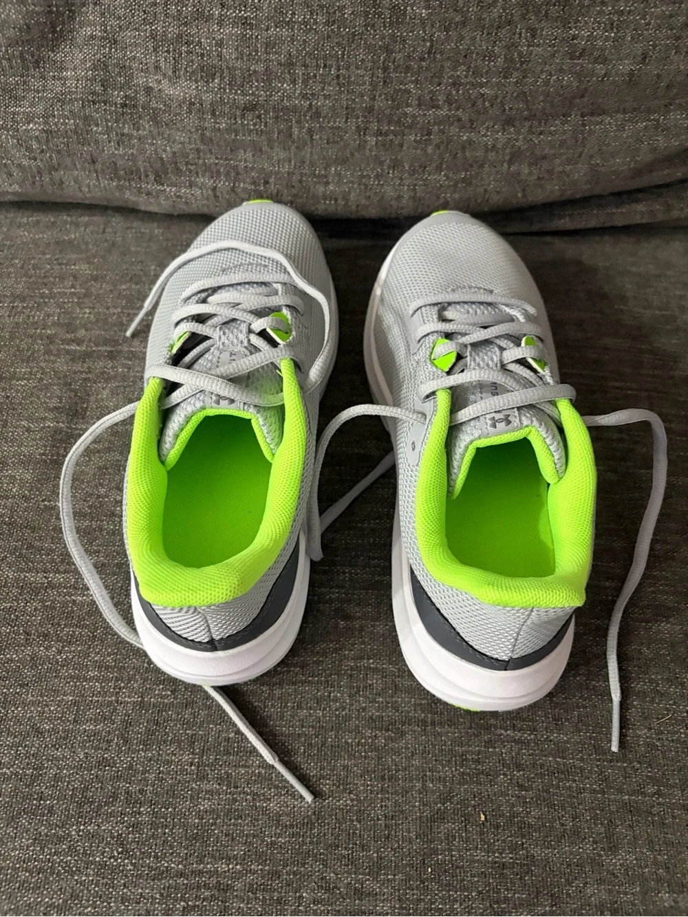 Under Armour Kids Gray & Neon Green Mesh Sneakers